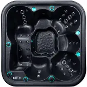 Devee Whirlpool Blackpool 200x200x84 cm für 6 Personen mit 43 Hydrotherapie-Düsen