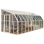 RION Kunststoff Anlehngewächshaus Sun Room 410 Weiß 632x258x266 cm
