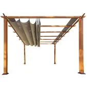Paragon Aluminium Pergola Florida 1111 Holzoptik hellbraun 350x350x235 cm