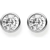 Thomas Sabo Paar Ohrstecker "Weißer Stein", bunt (silberfarben, weiß, kristallweiß), Ohrringe, Damen, 6mm, Silber 925 (recycelt), Paar Ohrstecker, mit Zirkonia (synth.)
