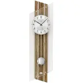 AMS 5302 Wanduhr Funk Funkwanduhr mit Pendel nussbaum farben Pendeluhr