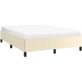 vidaXL Bettgestell Creme 140x200 cm Kunstleder