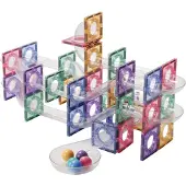 Cleverclixx Ball Run Clever Pack Pastel / Magnetstein - Kugelbahn - 110 Teile