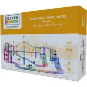 Cleverclixx Magnetische Spiele Rennstrecke 80 Teile Pastell,