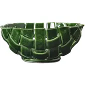 Ferm Living Plait Schale Ø24 Emerald Grün - , Grün, Keramik