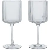 Ferm Living Weißweinglas Ripple Clear 260 ml (2er-Set)