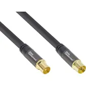 GOOD CONNECTIONS Antennenkabel SmartFLEX, IEC/Koax Stecker an Buchse, vergoldet, vierfach geschirmt, Schirmmass 120dB