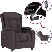 vidaXL Massagesessel Elektrisch Dunkelbraun Stoff