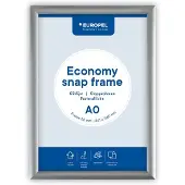 Europel Plakatrahmen Economy, DIN A0, 25 mm, silber eloxiert aus eloxiertem Aluminium, abgerundetes Rahmenp