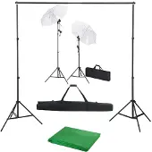 vidaXL Fotostudio-Set mit Hintergrund, Leuchten und Schirmen
