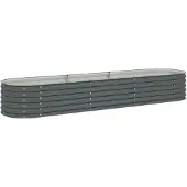 vidaXL Garten-Hochbeet 320x80x44 cm Verzinkter Stahl Grau