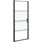 vidaXL Duschtür 81x195 cm Halbmatt Hartglas Schwarz