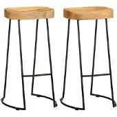 vidaXL Barhocker 2 Stk. Mango Massivholz