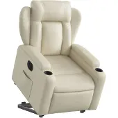 vidaXL Relaxsessel mit Aufstehhilfe Elektrisch Creme Kunstleder