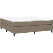 vidaXL Boxspringbett mit Matratze Taupe 160x200 cm Stoff