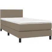 vidaXL Boxspringbett mit Matratze Taupe 90x190 cm Stoff