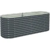 vidaXL Garten-Hochbeet 240 x 80 x 81 cm Verzinkter Stahl Grau