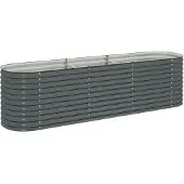 vidaXL Garten-Hochbeet 320x80x81 cm Verzinkter Stahl Grau
