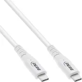 InLine USB4 Kabel, USB-C Stecker/Stecker, PD 240W, 8K60Hz, TPE, weiß, 1m, 1 m, USB C, USB C, USB4 Gen 3x2, 40 Gbit/s, Weiß