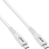 InLine USB4 Kabel, USB-C Stecker/Stecker, PD 240W, 8K60Hz, TPE, weiß, 1,5m, 1,5 m, USB C, USB C, USB4 Gen 3x2, 40 Gbit/s, Weiß