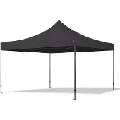 TOOLPORT 4x4m Stahl Faltpavillon, ohne Seitenteile, schwarz