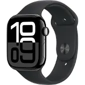 Apple Watch Watch Series 10 GPS 46mm Jet Black Aluminium Case with Sport Band S/M - Black