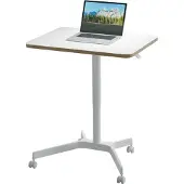 Leitz - Sitz-/Stehtisch Ergo Small Manuell mit Rollen - Weiß