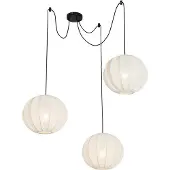 QAZQA - Design Design-Pendelleuchte I Pendellampe I Hängelampe I Pendellampe I Pendelleuchte I Lampe I Leuchte weiß Seide 3-flammig0 cm 3-flammig-Licht - Plu I Wohnzimmer I Schlafzimmer - Textil Kugel