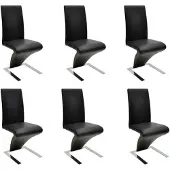 vidaXL Esszimmerstühle 6 Stk. Schwarz Kunstleder