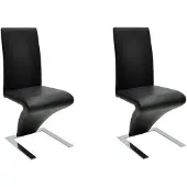 vidaXL Esszimmerstühle 2 Stk. Schwarz Kunstleder