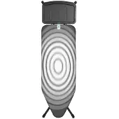 Brabantia 138980, Bügelbrett in Originalgröße, Baumwolle, Dampfbügelstation, Schwarz, Muster, Grau
