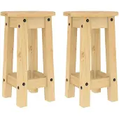 vidaXL Barhocker 2 Stk. Massivholz Kiefer