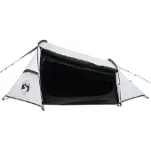 DKD Home Decor vidaXL Tunnel-Campingzelt 2 Personen Weiß Dunkel Wasserdicht