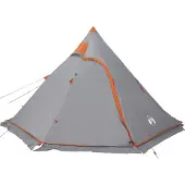 vidaXL Tipi-Campingzelt 5 Personen Grau Wasserdicht