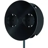 Bachmann TWIST 2x Schutzkontakt, Aderendhülsen, Schutzkontaktmontagestecker, schwarz, 2 m