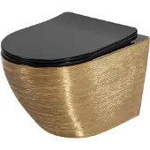 REA WC Schüssel Randlos Carlo Flat Brush Gold