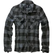 Brandit Flanellhemd "Check Shirt", Herren, Gr. 5XL, US, schwarz (schwarz, grau), Obermaterial: 100% Baumwolle CO., Hemden Flanellhemd