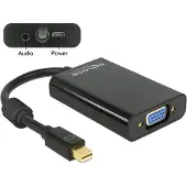 DeLOCK Adapter mini DisplayPort auf VGA mit Audio und Power, schwarz