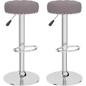 vidaXL Barhocker 2 Stk. Taupe Stoff