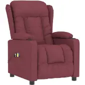 vidaXL Massagesessel Elektrisch Weinrot Stoff
