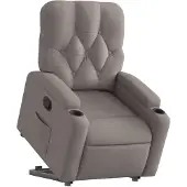 vidaXL Relaxsessel mit Aufstehhilfe Taupe Stoff
