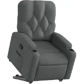 vidaXL Relaxsessel mit Aufstehhilfe Dunkelgrau Stoff