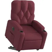 vidaXL Relaxsessel mit Aufstehhilfe Elektrisch Weinrot Stoff