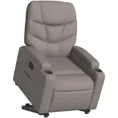 vidaXL Relaxsessel mit Aufstehhilfe Taupe Stoff