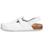 ABEBA Clog 8040 - Nature Glattleder weiß mit Korkfußbett