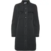 Vero Moda Jeanskleid "VMJENNIE LS SHORT DENIM DRESS GA NOOS" Brusttaschen