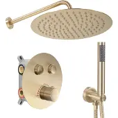REA Duschgarnitur Lungo Termostat Brush Gold