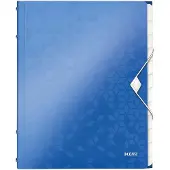 Leitz Ordnungsmappe Wow A4 12-teilig blau metallic Packung mit 4 Stück