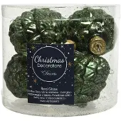 Merkloos Christbaumschmuck Zapfen Glas Ø 5 cm Länge 7 cm 6 Stück grün