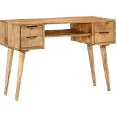 vidaXL Schreibtisch mit Schubladen 110x47x76 cm Massivholz Mango
